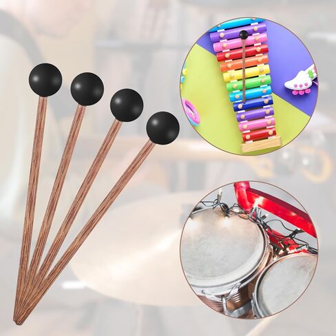 4 PCS Steel Longan Drum Mallets ، Malmets Xylophone ، Malockenspiel Mallet ، 5.7in charcuss ercussion wooden fricuss ، in Saudi Arabia