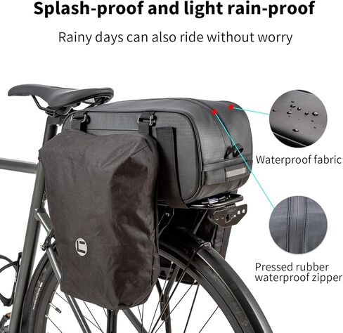 HuiJuKeJi Bike Rear Double Pannier Bag,35L Expandable Capacity Waterproof Cargo Carrier Rear Rack Saddle Bag for Bike&Ebike,Reflective Storage Luggage Bike Accessories for Outdoor Commute Travel in Kuwait