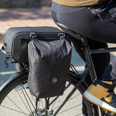 HuiJuKeJi Bike Rear Double Pannier Bag,35L Expandable Capacity Waterproof Cargo Carrier Rear Rack Saddle Bag for Bike&Ebike,Reflective Storage Luggage Bike Accessories for Outdoor Commute Travel in Kuwait