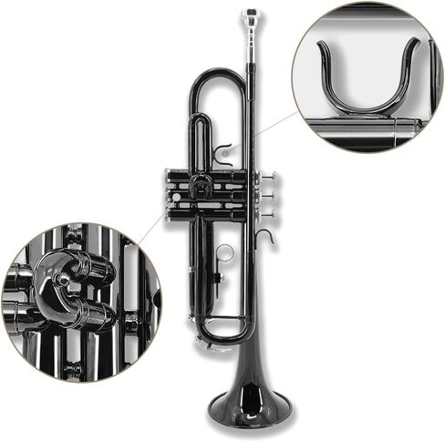 Bb Standard Trumpet Set for Beginners or students trumpet instrument with Carrying Hard Case 7C Mouthpiece Cleaning Cloth Gloves in Saudi Arabia