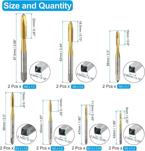 UXCELL 14PCS POINT POINT SET SET M2 M2.5 M3 M3 in Saudi Arabia