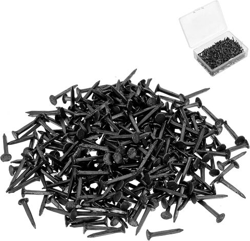 600 Pcs Nails for Shoe Repair 13mm Black Iron Stud Metal Nails Tacks Non-Slip Horse Shoe Nails Mini Boot Studs for Shoes Boots Leather Heels Soles Repairs Replacement Woodworking Craft in Saudi Arabia