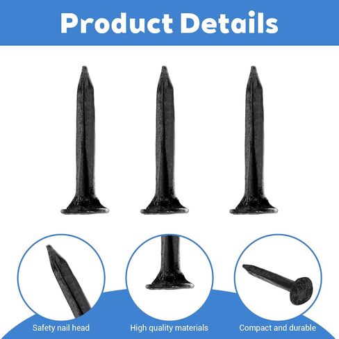 600 Pcs Nails for Shoe Repair 13mm Black Iron Stud Metal Nails Tacks Non-Slip Horse Shoe Nails Mini Boot Studs for Shoes Boots Leather Heels Soles Repairs Replacement Woodworking Craft in Saudi Arabia