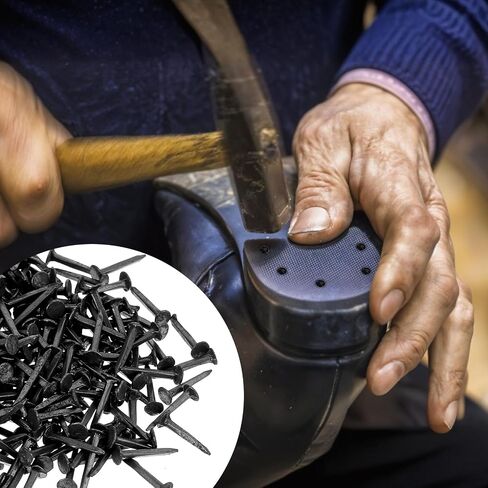 600 Pcs Nails for Shoe Repair 13mm Black Iron Stud Metal Nails Tacks Non-Slip Horse Shoe Nails Mini Boot Studs for Shoes Boots Leather Heels Soles Repairs Replacement Woodworking Craft in Saudi Arabia