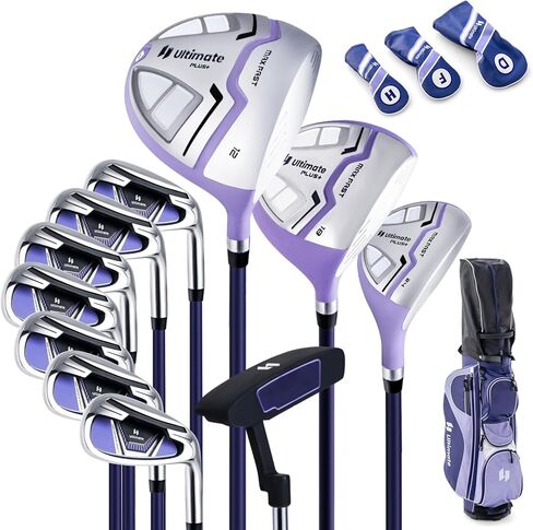 Tangkula 9/10/12 Pieces Women's Complete Golf Clubs Set, Golf Club Package Set with 460CC Driver, Fairway Wood & Hybrid, Irons, Putter, Portable Regular Golf Club Set in Saudi Arabia