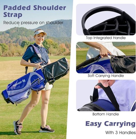 Tangkula 9/10/12 Pieces Women's Complete Golf Clubs Set, Golf Club Package Set with 460CC Driver, Fairway Wood & Hybrid, Irons, Putter, Portable Regular Golf Club Set in Saudi Arabia