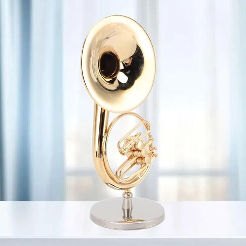 ASIXXSIX MINIATURE Saxophone ، Sousaphone Model Model Mini Musical Replica مع حامل وحالة ، للديكور المنزلي والزخرفة ، الذهبي in Saudi Arabia