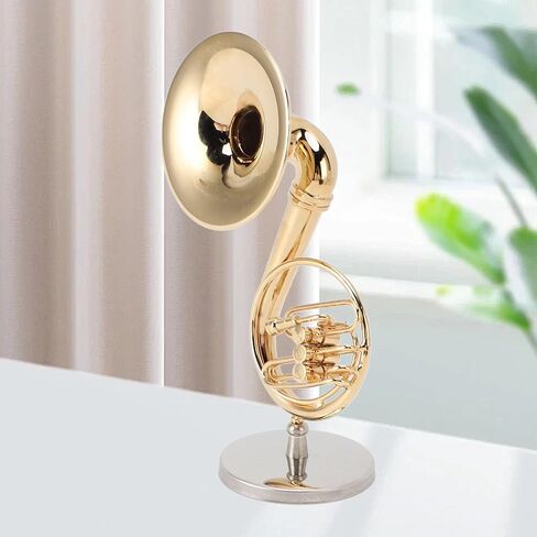 ASIXXSIX MINIATURE Saxophone ، Sousaphone Model Model Mini Musical Replica مع حامل وحالة ، للديكور المنزلي والزخرفة ، الذهبي in Saudi Arabia