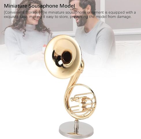 ASIXXSIX MINIATURE Saxophone ، Sousaphone Model Model Mini Musical Replica مع حامل وحالة ، للديكور المنزلي والزخرفة ، الذهبي in Saudi Arabia