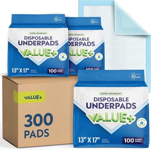 منصات الطقوس التي يمكن التخلص منها [300 حزمة] Underpads 17x13 سلس البول منصات Chux Ultra Extorbent تسرب منصات الوقاية من وسادات البال للرضع للأطفال ، الأطفال الصغار | منصات تدريب جرو صغيرة in Kuwait