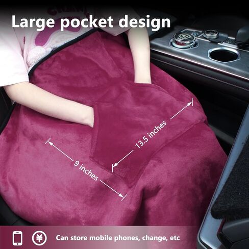 بطانية SJC LAP لبطانية كرسي متحرك خفيف الوزن مع شال مكتب الفانيلا الفخمة للأريكة ، سرير 43.3 "*27.5" (أحمر) in Kuwait