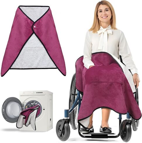 بطانية SJC LAP لبطانية كرسي متحرك خفيف الوزن مع شال مكتب الفانيلا الفخمة للأريكة ، سرير 43.3 "*27.5" (أحمر) in Kuwait