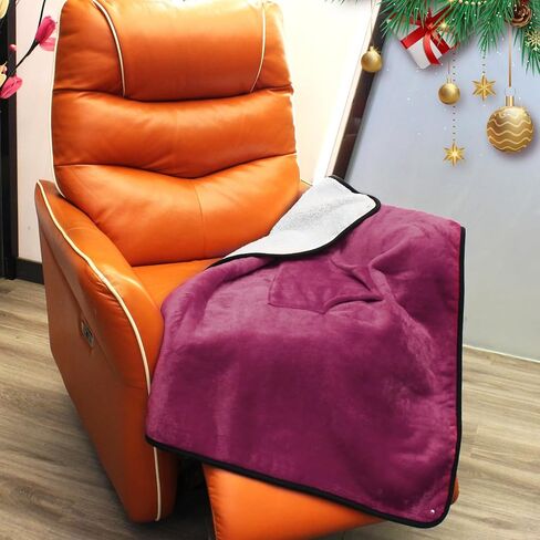 بطانية SJC LAP لبطانية كرسي متحرك خفيف الوزن مع شال مكتب الفانيلا الفخمة للأريكة ، سرير 43.3 "*27.5" (أحمر) in Kuwait