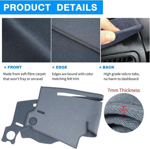 Dashboard Cover Custom Fit for Honda Pilot 2009 2010 2011 2012 2013 2014 2015 Dash Cover Mat Pad Carpet Protector (Black) in Saudi Arabia