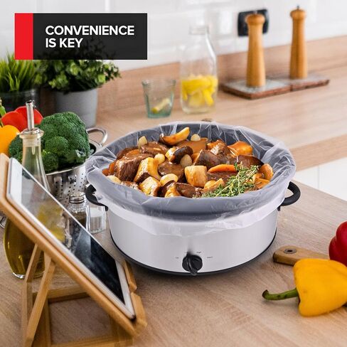30 عددًا كبيرًا من بطانات الطهي البطيئة ، 8QT ، بطانات طهي بطيئة 8QT للتصرف للأواني البيضاوية ، كيس طهي مقاوم للمقاومة للضغط على الطعام الثقيل ، و 8 كوارت بطيئة طبخ بطانة مع Gusset in Kuwait