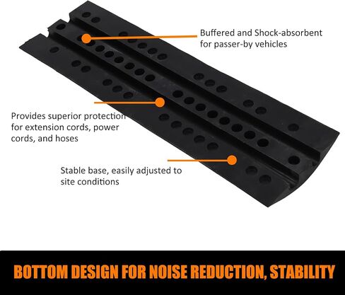 Rubber Speed Hump - 2 Channel, 25000 Lbs Capacity Heavy Duty Traffic Speed Bump, Speed Bumps for Driveway Asphalt Parking Lot, and Gravel Road, 2 Pack 3.3FT in Saudi Arabia