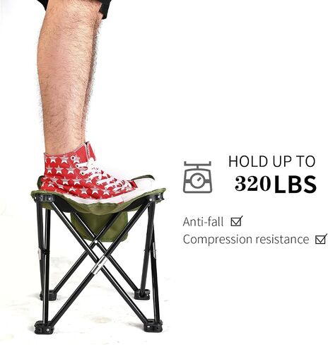 Roptat 2 Pack Camping Stool,Portable Folding Compact Lightweight Stool Seat for Camping Fishing Hiking Gardening Outdoor Walking Backpacking Travelling and Beach with Carry Bag in Kuwait