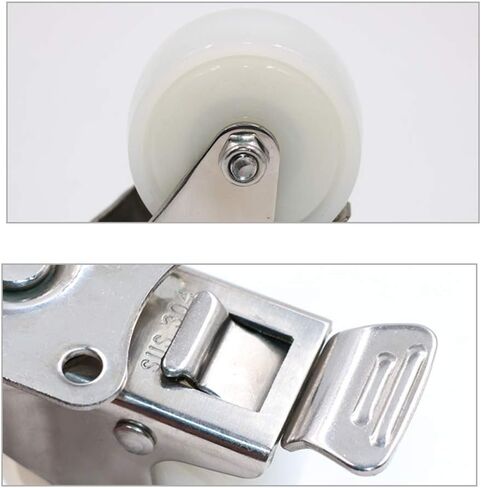 Caster Wheels,Furniture castors, Wheels 4 White PA Nylon Furniture Casters,Swivel Plate Castor Wheel,with 360° Top Plate & Bearing Heavy Duty,105kg Capacity,for Small Devices(Fixed+Universal,1.5in) in Saudi Arabia