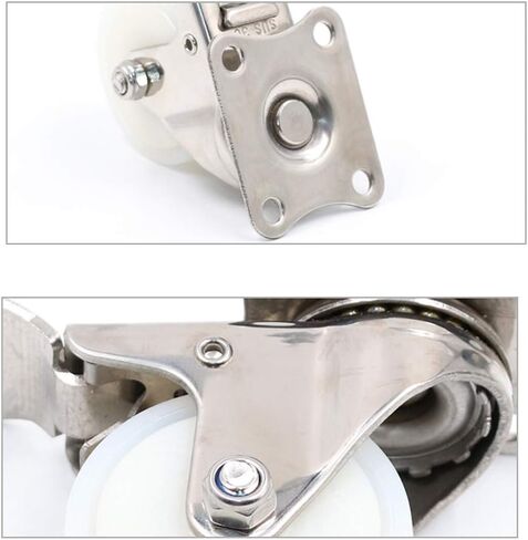 Caster Wheels,Furniture castors, Wheels 4 White PA Nylon Furniture Casters,Swivel Plate Castor Wheel,with 360° Top Plate & Bearing Heavy Duty,105kg Capacity,for Small Devices(Fixed+Universal,1.5in) in Saudi Arabia