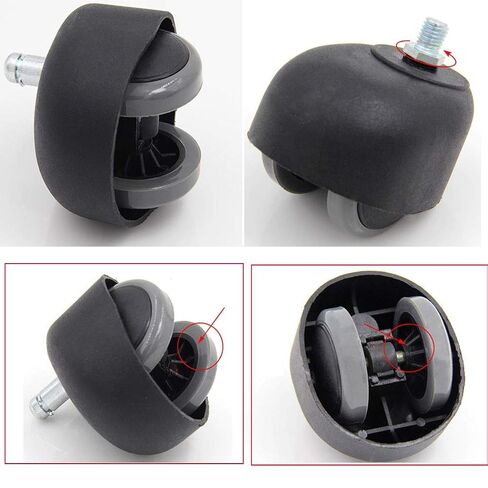 عجلات العجلات ، عجلات الأثاث ، عجلات 5 مجموعة من المكتب كرسي Caster 2 "PP عجلات الأثاث البلاستيكية ، Castor مكتب كمبيوتر بديل ، كتم ، للأرضيات الصلبة والسجاد ، عجلة مزدوجة ، سعة 550 رطل in Kuwait