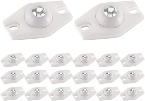 26Pcs Self Adhesive Caster Wheels DIY Appliance Base Mini White Sticky Rollers for Trash Can Small Furniture and Storage Box in Saudi Arabia