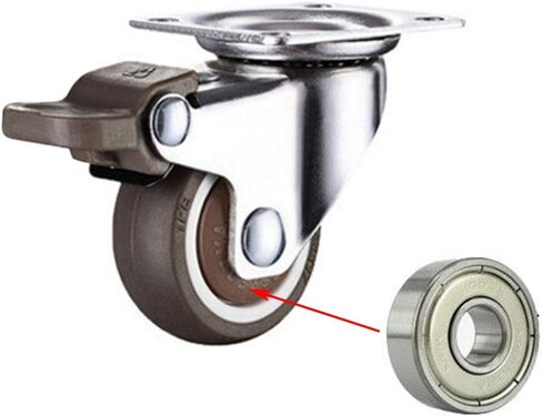 Caster Wheels,Furniture castors, Wheels Plate Swivel Castor with Brakes,Soft Rubber Furniture Caster,360° Mounting Top Plate,Load Capacity 120kg,for Hardwood,Carpets,4pcs,with Screws(Brake,50MM) in Saudi Arabia
