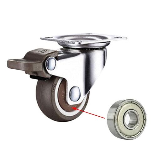 عجلات العجلات ، عجلات الأثاث ، عجلات لوحة دوارة دوارة مع الفرامل ، وعجلات الأثاث المطاط الناعم ، صفيحة أعلى 360 درجة ، سعة الحمل 120 كجم ، للخشب الصلب ، السجاد ، 4pcs ، مع البراغي (الفرامل ، 50 مم) in Kuwait