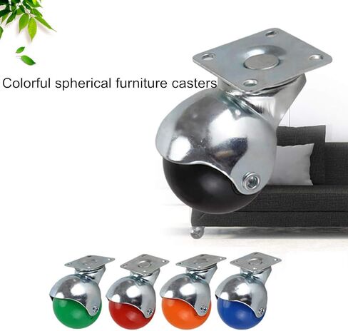 Caster Wheels,Furniture castors, Wheels 2" 50mm Swivel Ball Casters Wheels,Color Nylon Furniture Casters,Galvanized Bracket,Silent,Bearing 90kg,for Sofa,Chair,Coffee Table,File Cabinets(Green,4pcs) in Saudi Arabia