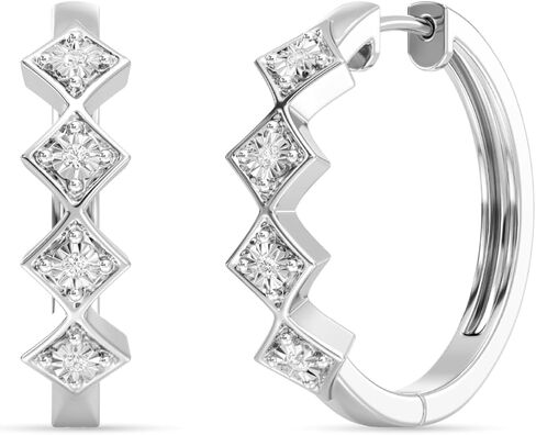 أقراط الماس المذهلة المذهلة في المختبر ، 1/10 CTTW | SI1 F Color ، Sterling Silver | مجوهرات أنيقة وأخلاقية للنساء ، شملت صندوق الهدايا | للذكرى السنوية والمناسبات الخاصة والمناسبات الخاصة in Saudi Arabia