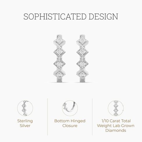 أقراط الماس المذهلة المذهلة في المختبر ، 1/10 CTTW | SI1 F Color ، Sterling Silver | مجوهرات أنيقة وأخلاقية للنساء ، شملت صندوق الهدايا | للذكرى السنوية والمناسبات الخاصة والمناسبات الخاصة in Saudi Arabia