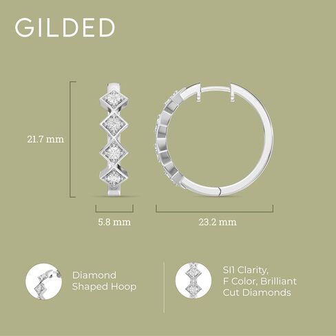 أقراط الماس المذهلة المذهلة في المختبر ، 1/10 CTTW | SI1 F Color ، Sterling Silver | مجوهرات أنيقة وأخلاقية للنساء ، شملت صندوق الهدايا | للذكرى السنوية والمناسبات الخاصة والمناسبات الخاصة in Saudi Arabia