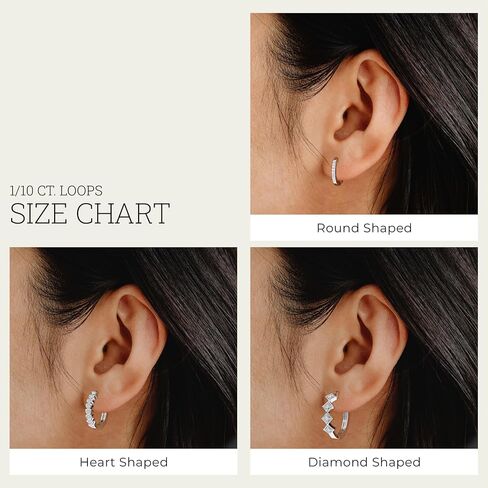 أقراط الماس المذهلة المذهلة في المختبر ، 1/10 CTTW | SI1 F Color ، Sterling Silver | مجوهرات أنيقة وأخلاقية للنساء ، شملت صندوق الهدايا | للذكرى السنوية والمناسبات الخاصة والمناسبات الخاصة in Saudi Arabia