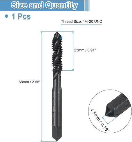 uxcell Spiral Flute Thread Taps 4-40 UNC H2 Machine Threading Tap Bit, Nitrided Coated Screw Tapping Repair Tool, M2 High-Speed Steel (HSS6542) in Saudi Arabia