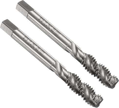 UXCELL 2PCS THES SPOLUT FLUTE THESS 5/16-18 UNC 2B Machine Threading Bit ، أداة إصلاح المسمار غير المطلية ، الصلب M2 عالي السرعة (HSS) in Kuwait