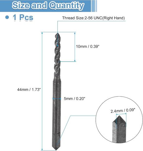 uxcell Spiral Flute Thread Taps 1/4-28 UNF 2B Machine Threading Tap Bit, Nitrided Coated Screw Tapping Repair Tool, M2 High-Speed Steel (HSS) in Saudi Arabia