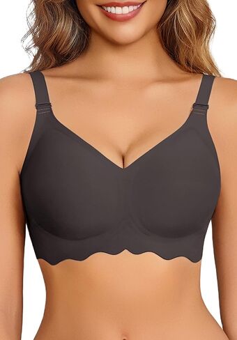 Avidlove Wireless Bras for Women Seamless Bralette Full Coverage Bra V Neck Tshirt Brassiere in Saudi Arabia