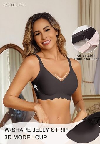 Avidlove Wireless Bras for Women Seamless Bralette Full Coverage Bra V Neck Tshirt Brassiere in Saudi Arabia