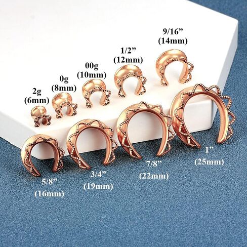 LADEMAYH 2Pcs 7/8 Gauges for Ears, Silver 7/8 Plugs Ear Gauges for Women, Classy Design 22mm Gauges for Ears, Surgical Steel Saddle Plugs Tunnels Gauge Earrings in Saudi Arabia