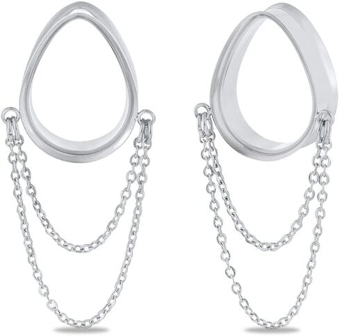 LADEMAYH 2Pcs 7/8 Gauges for Ears, Silver 7/8 Plugs Ear Gauges for Women, Classy Design 22mm Gauges for Ears, Surgical Steel Saddle Plugs Tunnels Gauge Earrings in Saudi Arabia