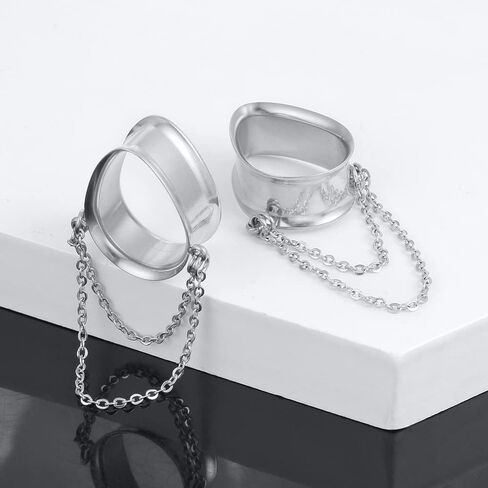 LADEMAYH 2Pcs 7/8 Gauges for Ears, Silver 7/8 Plugs Ear Gauges for Women, Classy Design 22mm Gauges for Ears, Surgical Steel Saddle Plugs Tunnels Gauge Earrings in Saudi Arabia