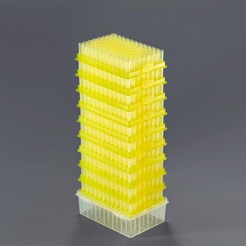 Biologix Lab Pipette Tips 10ul Refill Pack Low Retention Universal Tips Without Filters Sterile, Autoclavable, Case of 9600, Made in 100,000 Cleanroom in Saudi Arabia