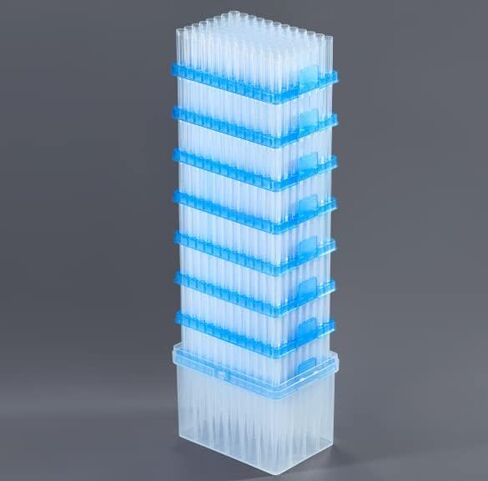 Biologix Lab Pipette Tips 10ul Refill Pack Low Retention Universal Tips Without Filters Sterile, Autoclavable, Case of 9600, Made in 100,000 Cleanroom in Saudi Arabia