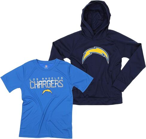 Outerstuff NFL Youth Boys (8-20) Two Piece Performance LS Fleece Hoodie and SS Tee 2 Pack Combo Set, Team Variation in Saudi Arabia