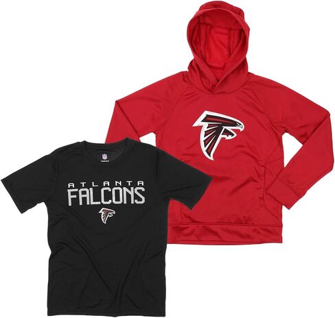 Outerstuff NFL Youth Boys (8-20) Two Piece Performance LS Fleece Hoodie and SS Tee 2 Pack Combo Set, Team Variation in Saudi Arabia