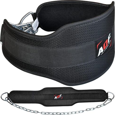 Dip Belt for Weightlifting - Weight Belt with 36" Heavy Duty Steel Chain - Neoprene Padded Back Support Gym Lifting Belt for Powerlifting, Bodybuilding, Squat, Fitness & Pull up Training in Saudi Arabia