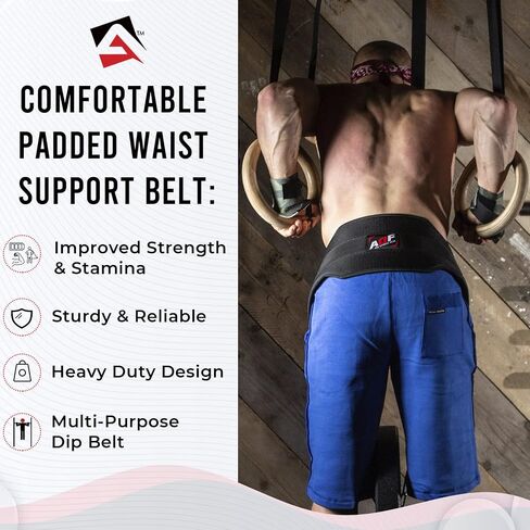 Dip Belt for Weightlifting - Weight Belt with 36" Heavy Duty Steel Chain - Neoprene Padded Back Support Gym Lifting Belt for Powerlifting, Bodybuilding, Squat, Fitness & Pull up Training in Saudi Arabia