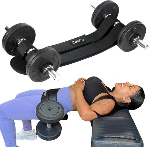 حزام دفع الورك للتدريبات اللامعة - منشئ الغنيمة الشاق للخدمة للدمبلز ، و Kettlebells & لوحات يصل إلى 400 رطل - دعم حزام مزدوج ، وملاءمة قابلة للتعديل للنساء والرجال - الخطاف المزدوج والمنزل أو الصالة الرياضية. in Saudi Arabia