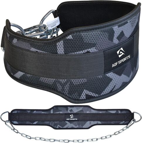 Dip Belt for Weightlifting - Weight Belt with 36" Heavy Duty Steel Chain - Neoprene Padded Back Support Gym Lifting Belt for Powerlifting, Bodybuilding, Squat, Fitness & Pull up Training in Saudi Arabia