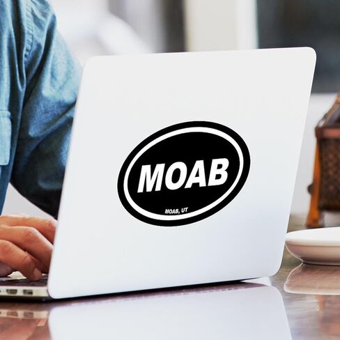 CafePress Moab Utah Black Euro Oval Sticker Oval Car Bumper Sticker in Saudi Arabia