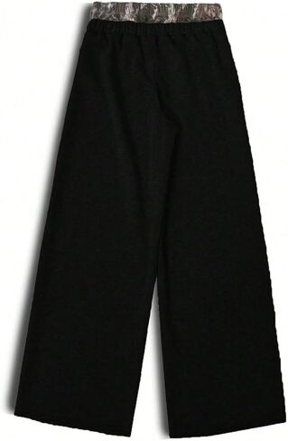 Men's Baggy Pants Camo Double Drawstring Waist Sweatpants Wide Leg Hip Pop Track Trousers in Kuwait